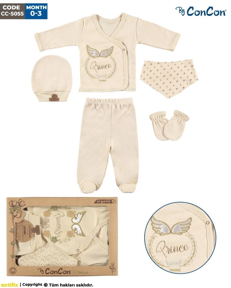 Concon 5055 Organik 5li Bebe Zıbın seti