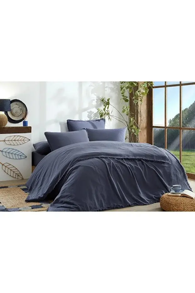 Özdilek Sofia Battal Boy Lastikli Fitted Çarşaf Müslin Nevresim Takımı