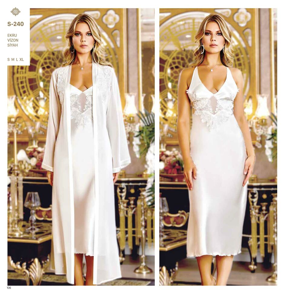 Jeremi S240 Saten Dantelli 6 Lı Set --EKRU - -- S