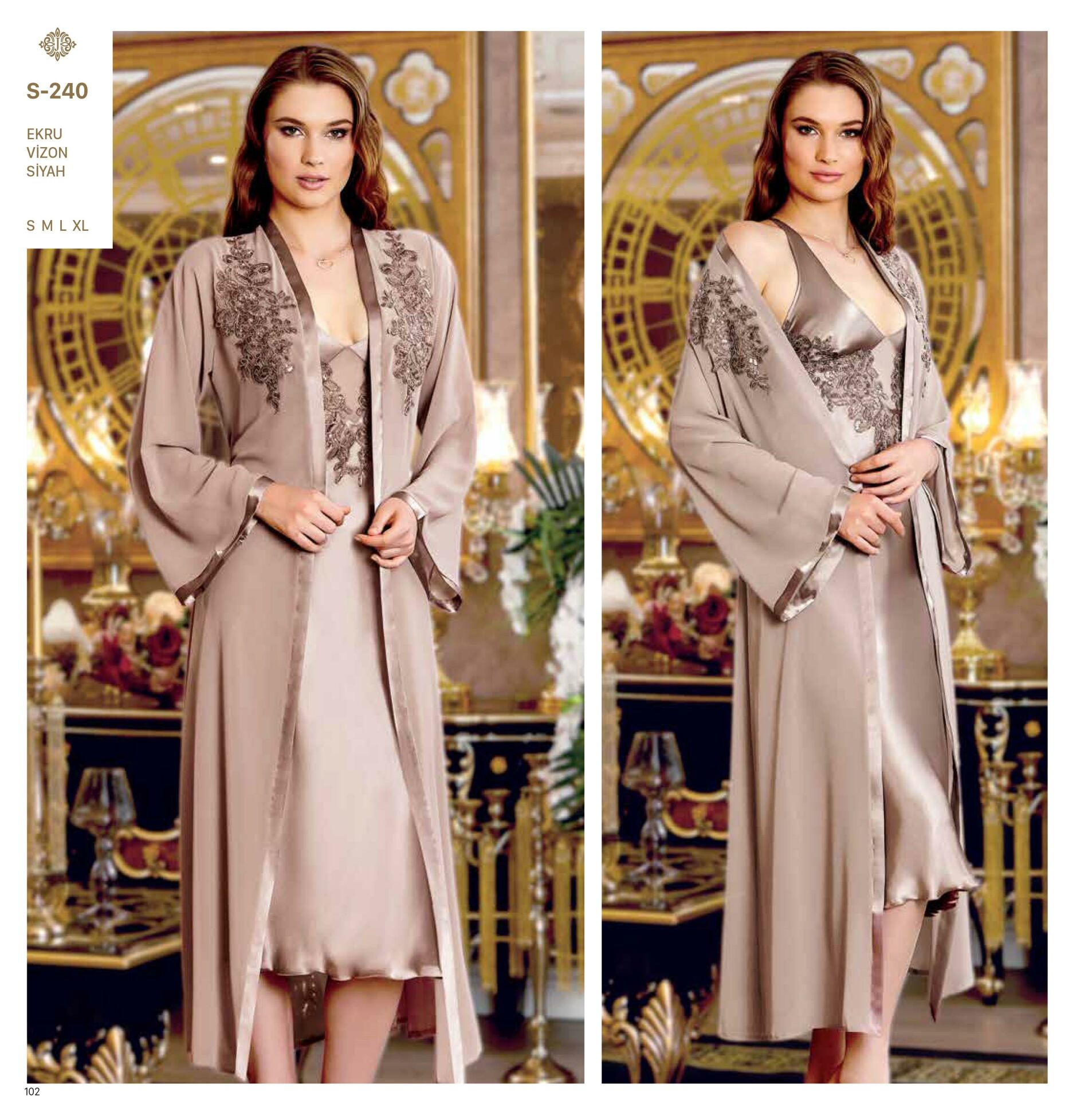 Jeremi S240 Saten Dantelli 6 Lı Set -VİZYO - - XL