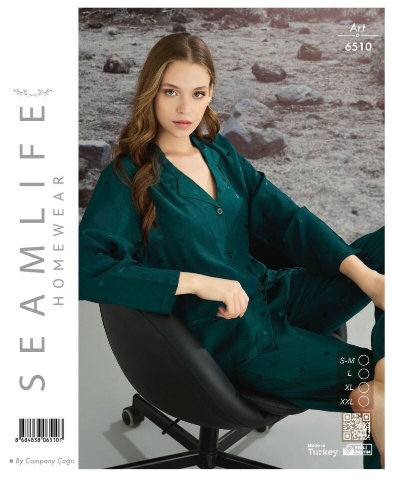 Seamlife Bayan Uzun Kol Viskon Pijama Takımı