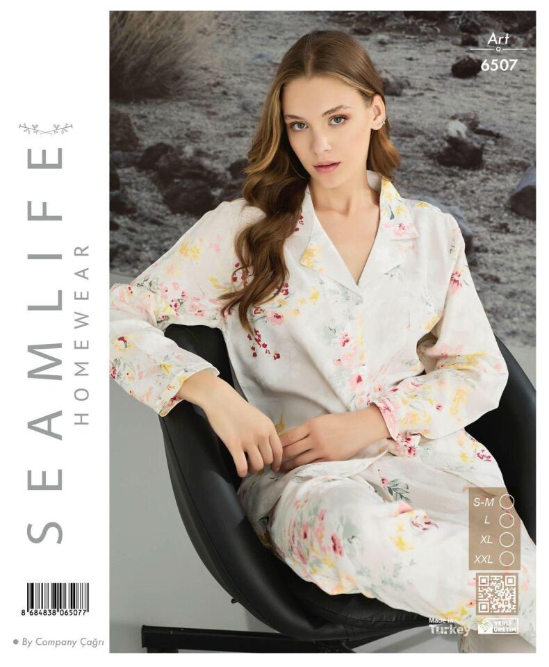 Seamlife Bayan Uzun Kol Viskon Pijama Takımı