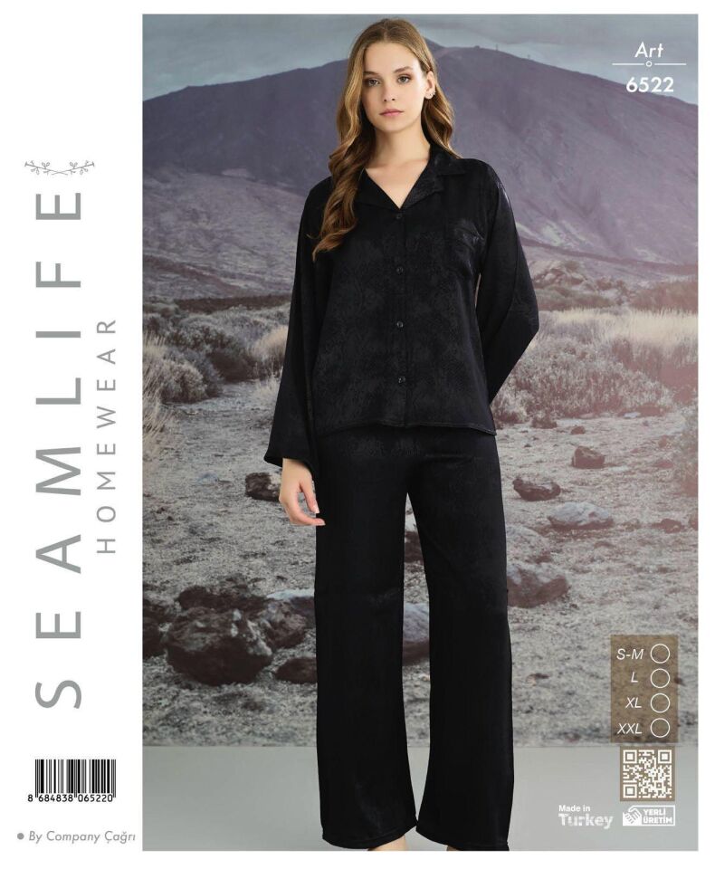 Seamlife Bayan Uzun Kol Viskon Pijama Takımı