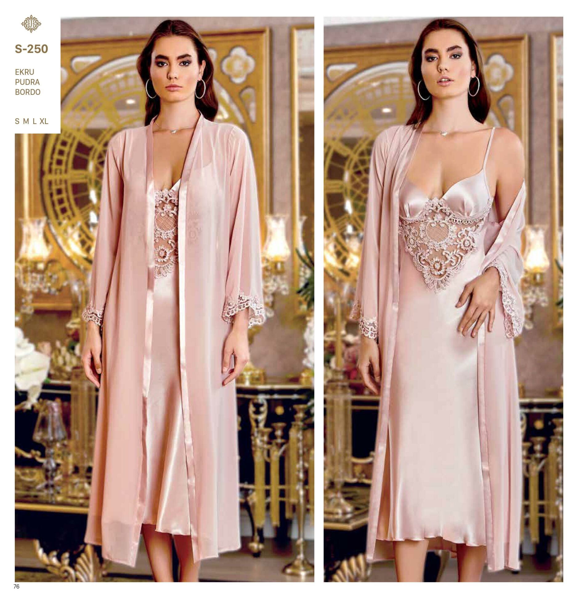 Jeremi S250 Saten Dantelli 6 Lı Set -PUDRA - -- M