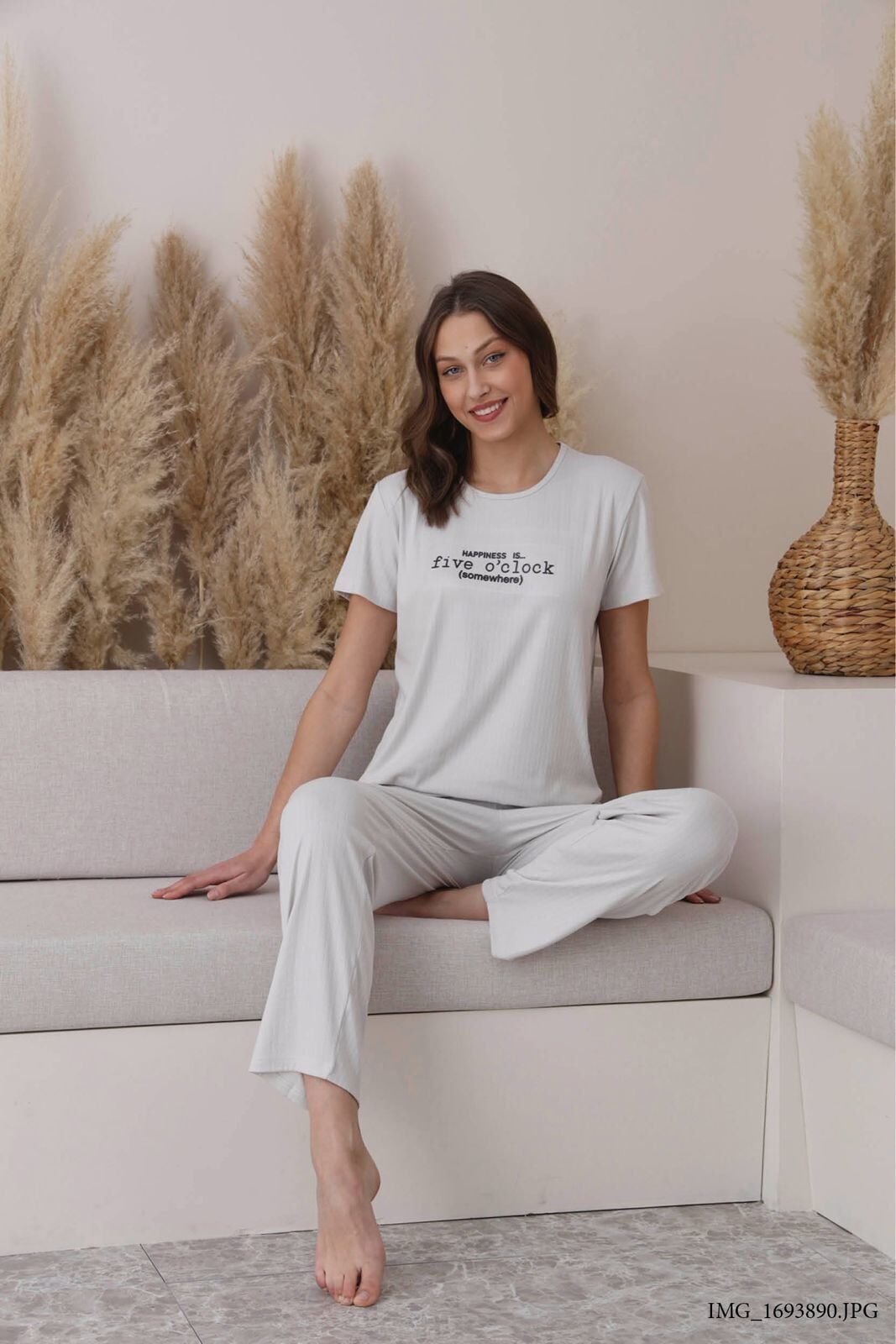 Pijamoni 5395 Bayan kısa kol Pijama Takımı