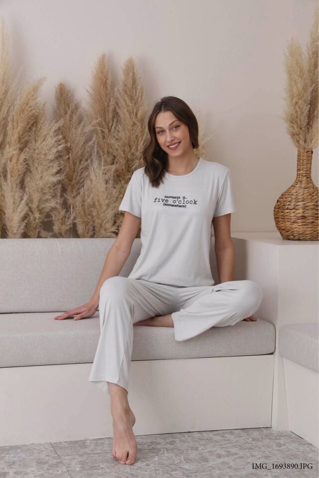 Pijamoni 5395 Bayan kısa kol Pijama Takımı