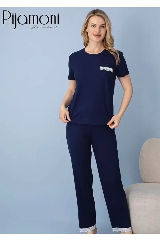 Pijamoni 5340 Bayan kısa kol Pijama Takımı