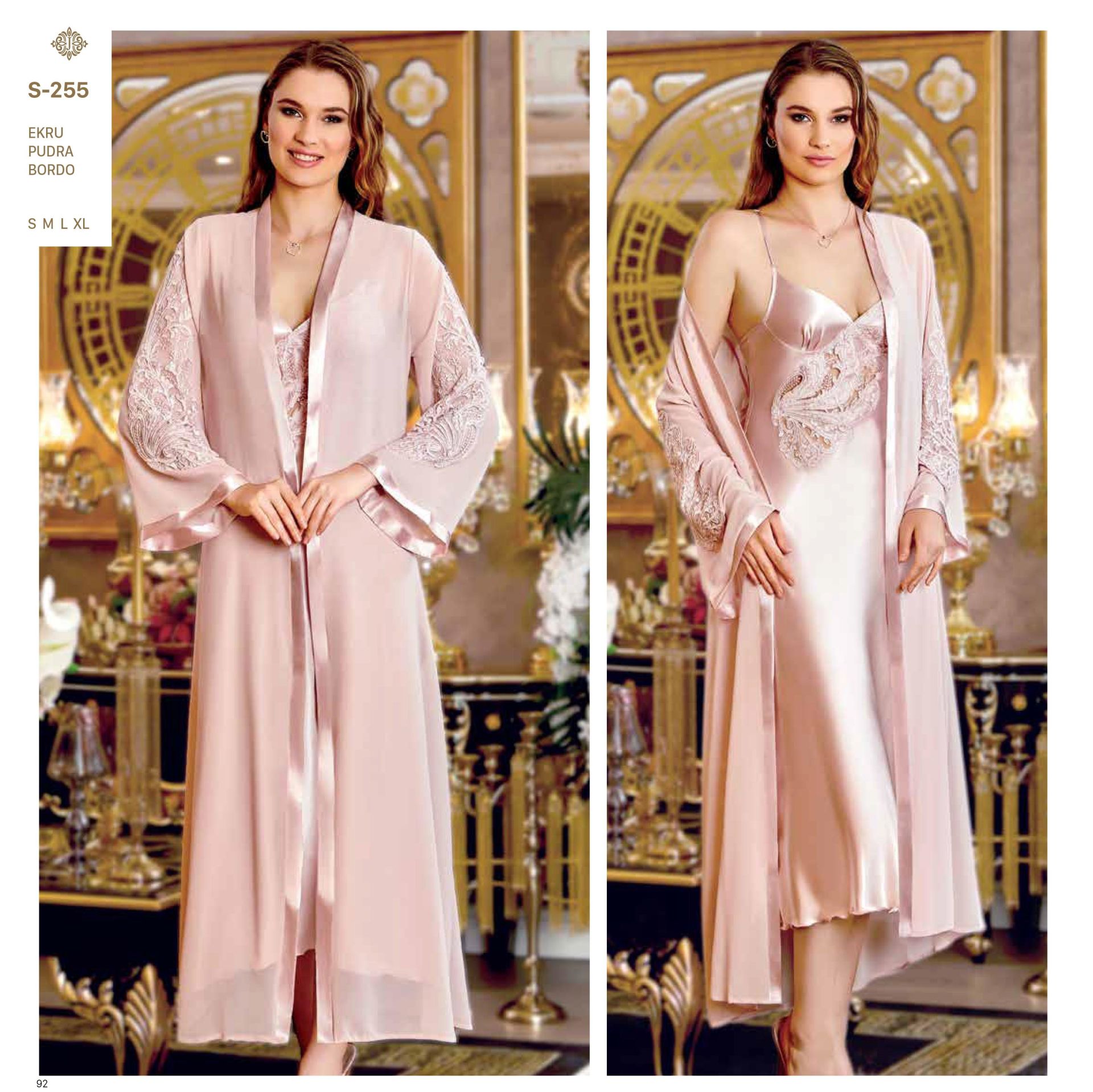 Jeremi S255 Saten Kısa Dantelli 6 Lı Set -PUDRA - -- M