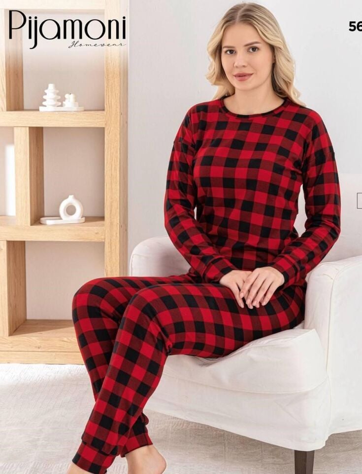 Pijamoni 5670 Bayan Süet Pijama Takımı