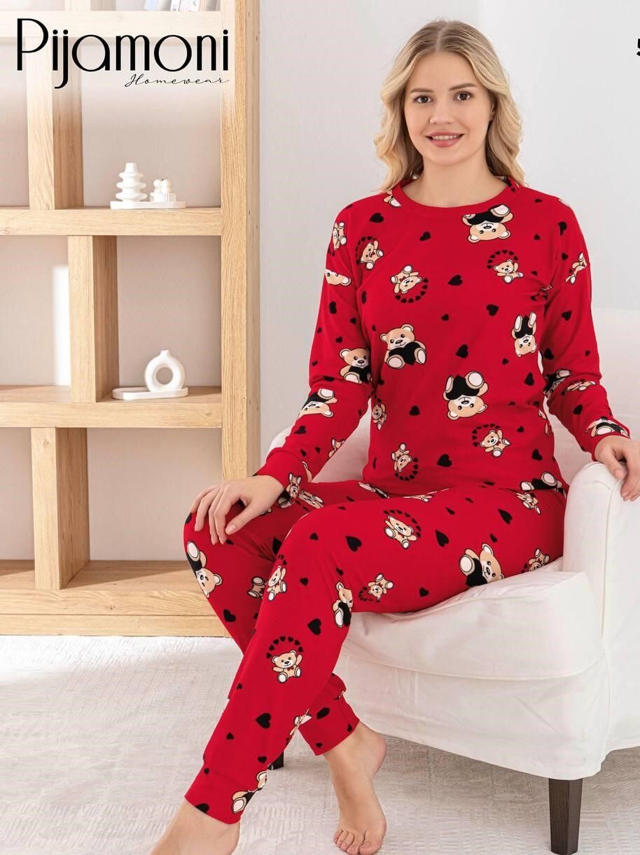 Pijamoni 5670 Bayan Süet Pijama Takımı
