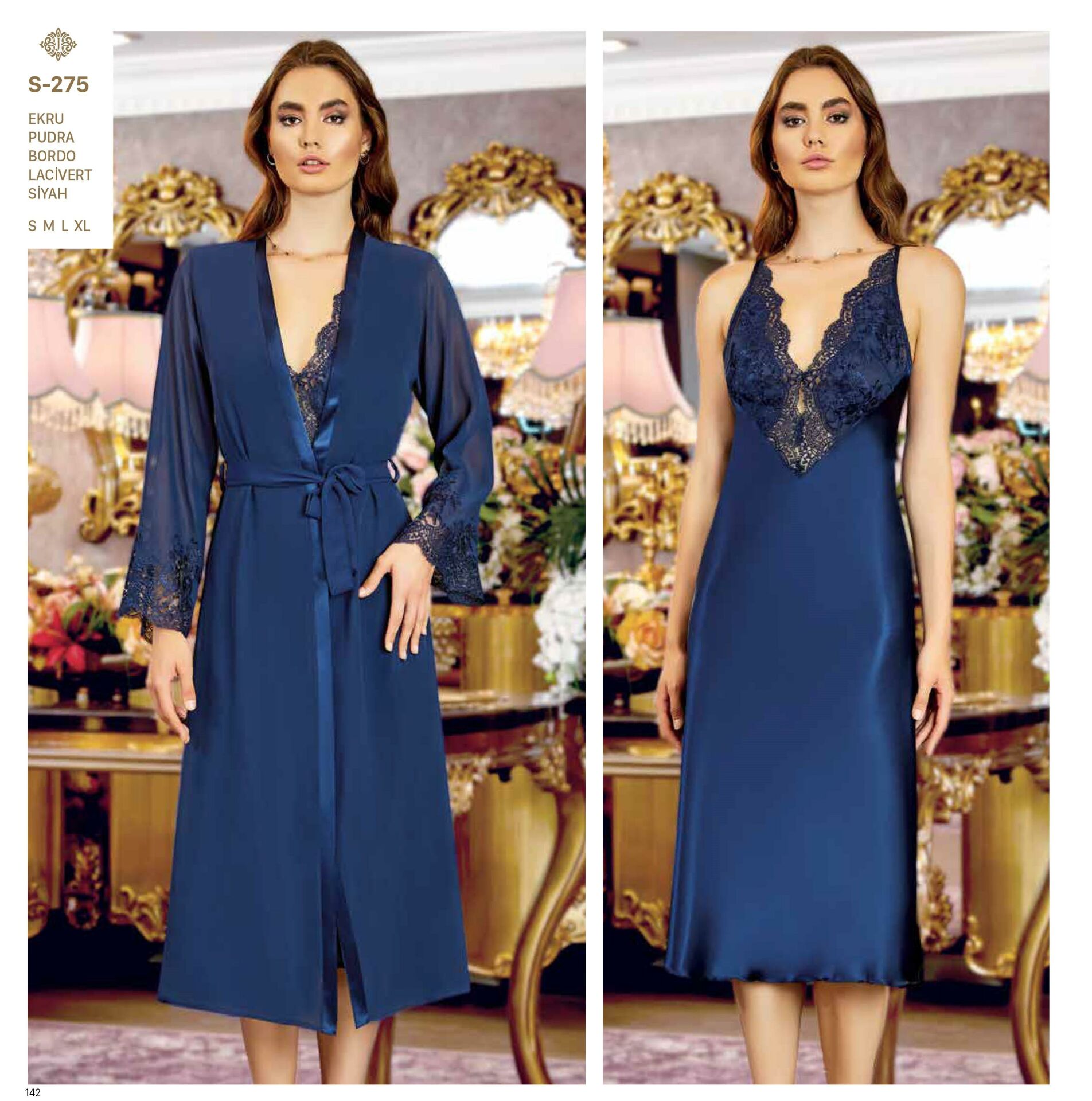 Jeremi S275 Saten Dantelli 6 Lı Set -LACİV - - XL