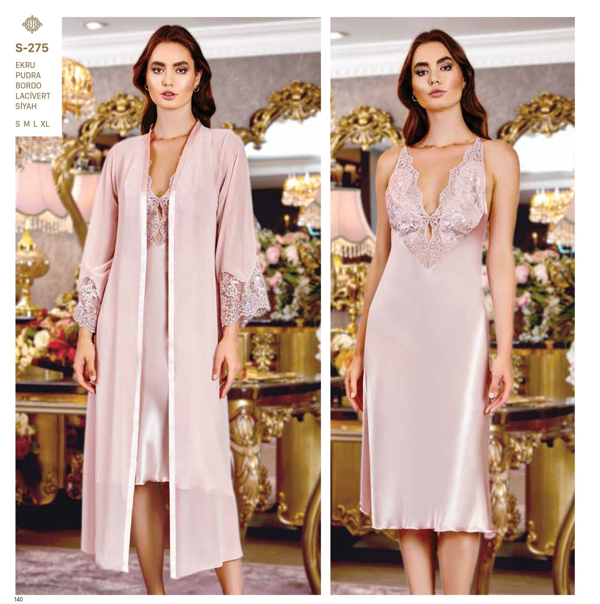 Jeremi S275 Saten Dantelli 6 Lı Set -PUDRA - -- L