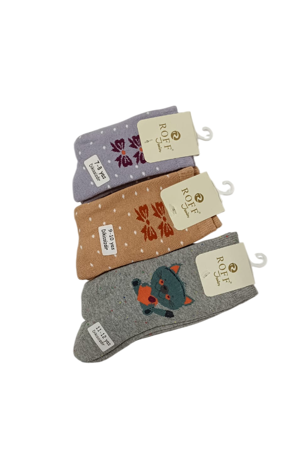 ROFF ÇOCUK HAVLU KIZ ÇORAP 7-9-11