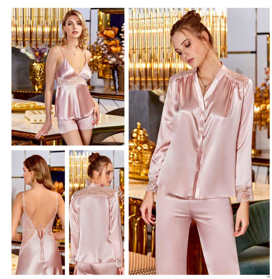Jeremi S280 Saten Dantelli 6 Lı Set -PUDRA - - XL