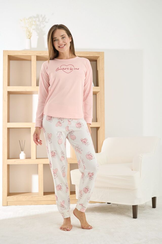 Pijamoni 7900 Bayan Uzun Kol Pijama Takımı