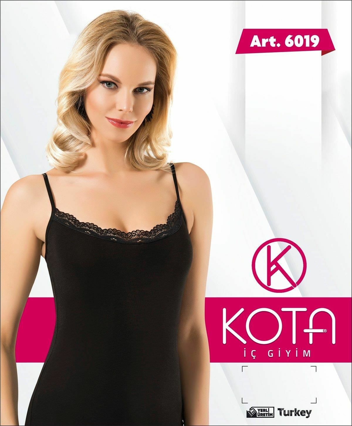 Kota 6019 Bayan İp Askılı Atlet -SİYAH - -2XL