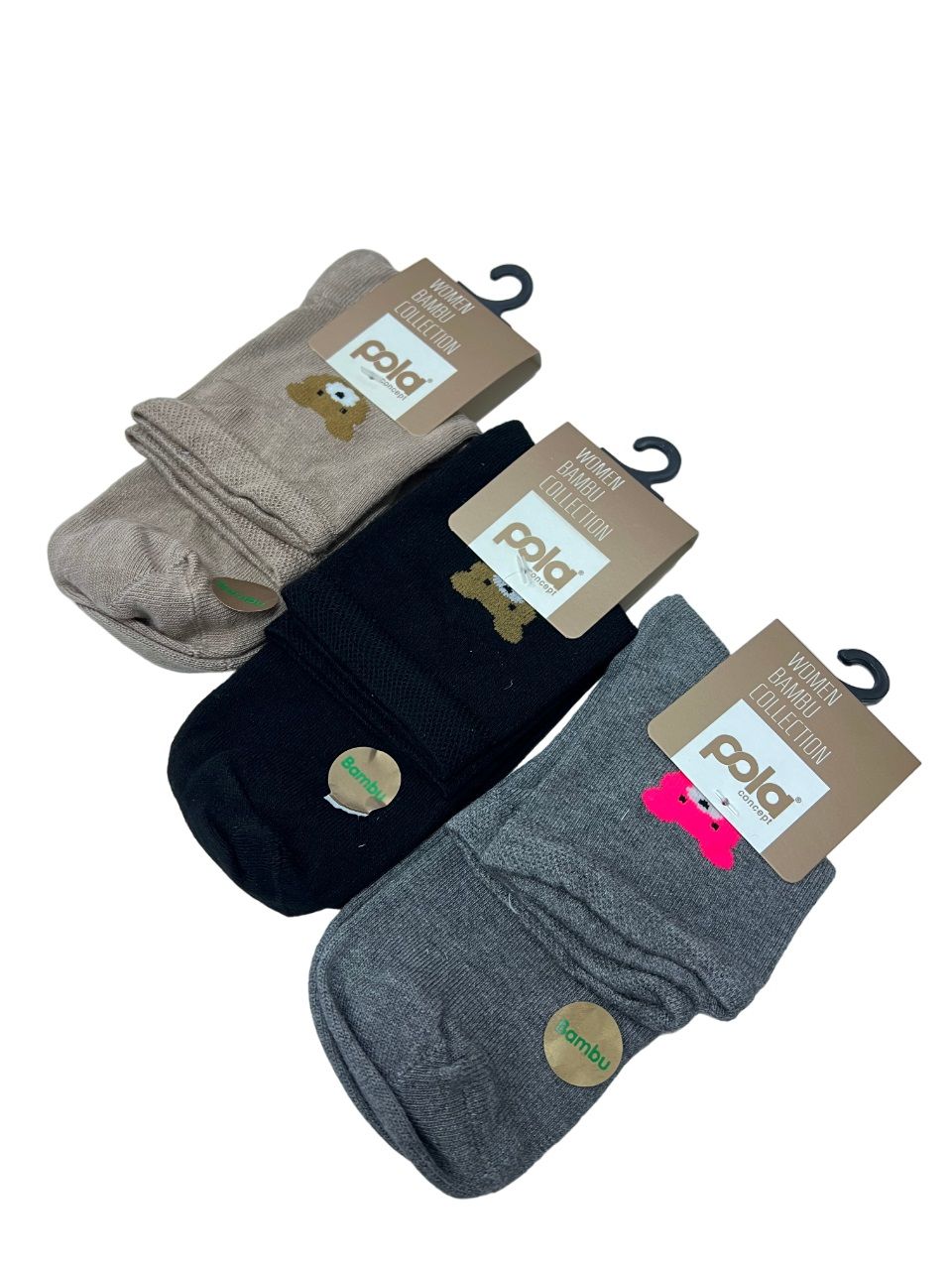 Pola Bayan Bambu Kısa Konç Çorap