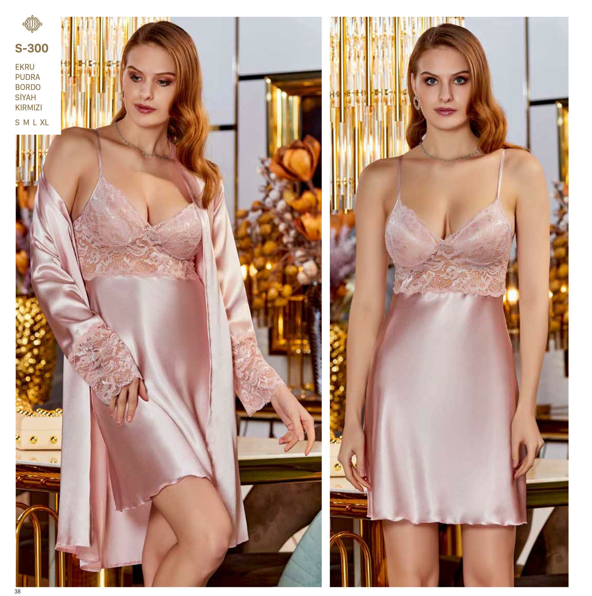 Jeremi S300 Saten Dantelli 6 Lı Set -PUDRA - -- L