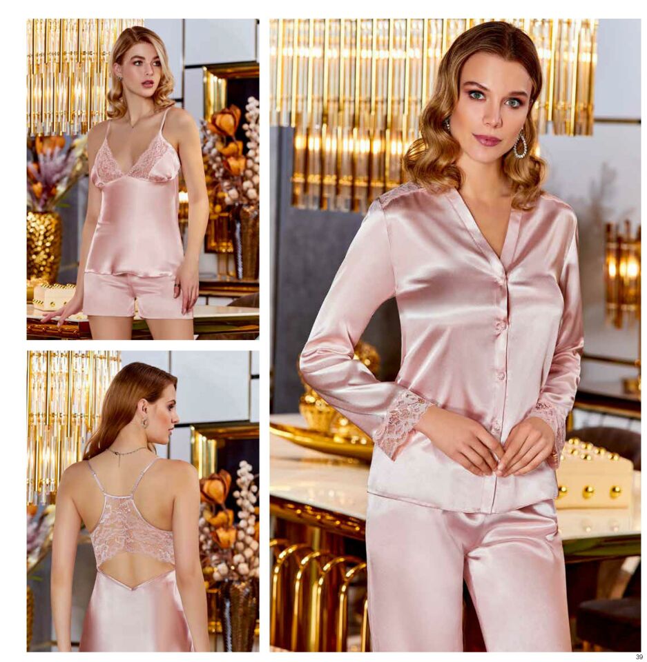Jeremi S300 Saten Dantelli 6 Lı Set -PUDRA - - XL