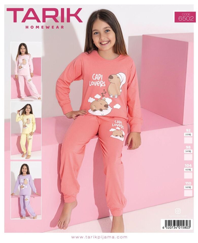 Tarık 6502 kız çocuk pijama takım 3/4/5/6