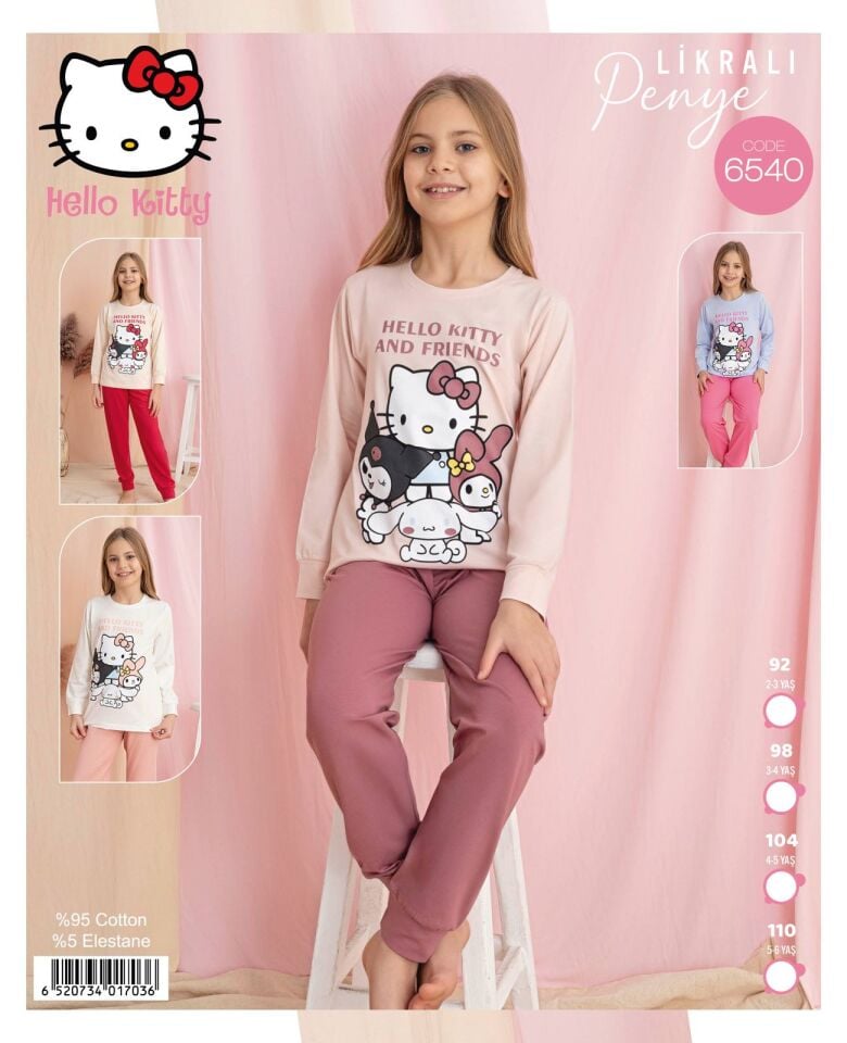 Tarık 6540 kız çocuk pijama takım 3/4/5/6
