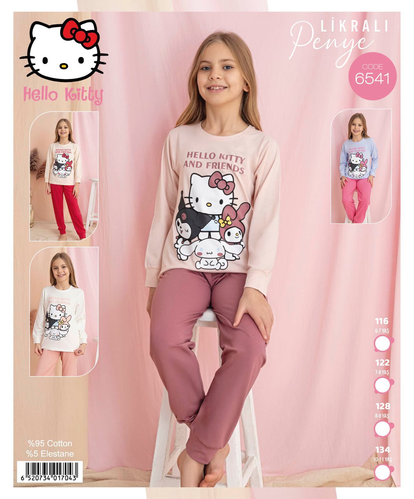 Tarık 6541 kız çocuk pijama takım 7/8/9/10