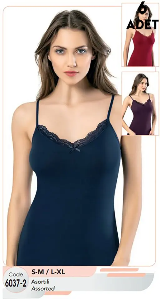 Kota 6037 bayan dantelli ip askılı atlet