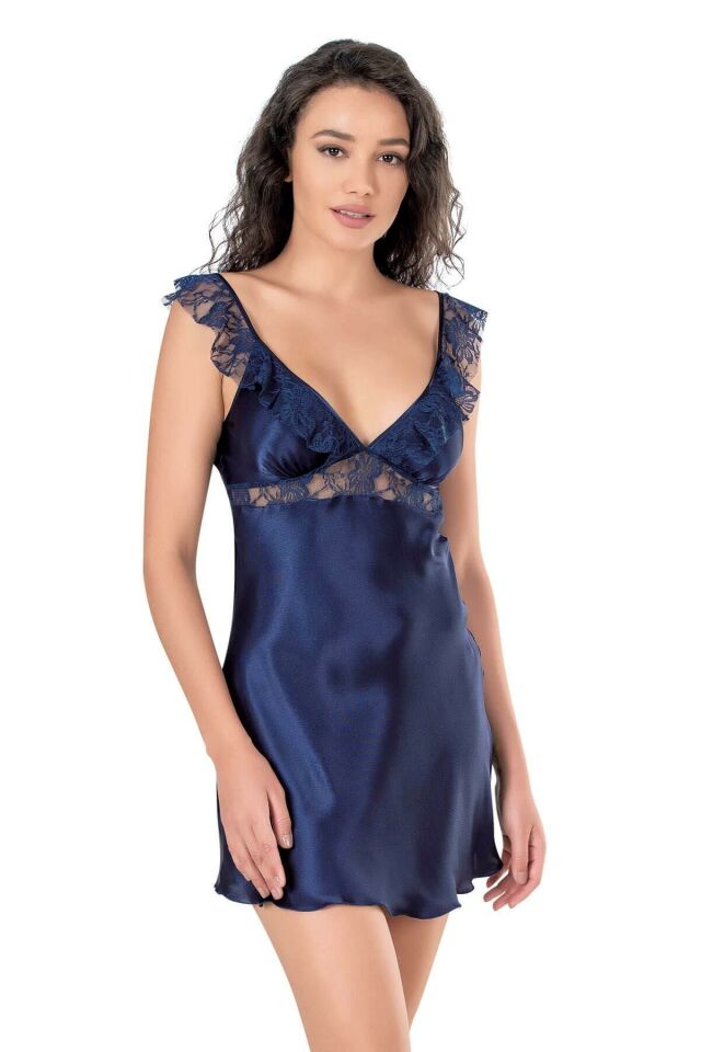 PRİMODA 8108 SATEN GECELİK -LACİV - -- L
